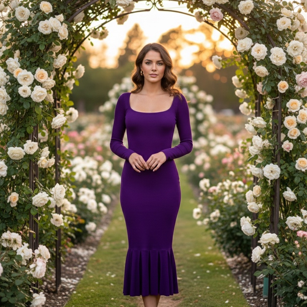 Alexia Admor Vibrant Purple Long Sleeve Dress